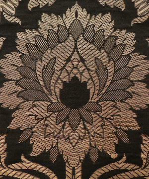 black and golden floral design banarasi brocade silk o146 4085