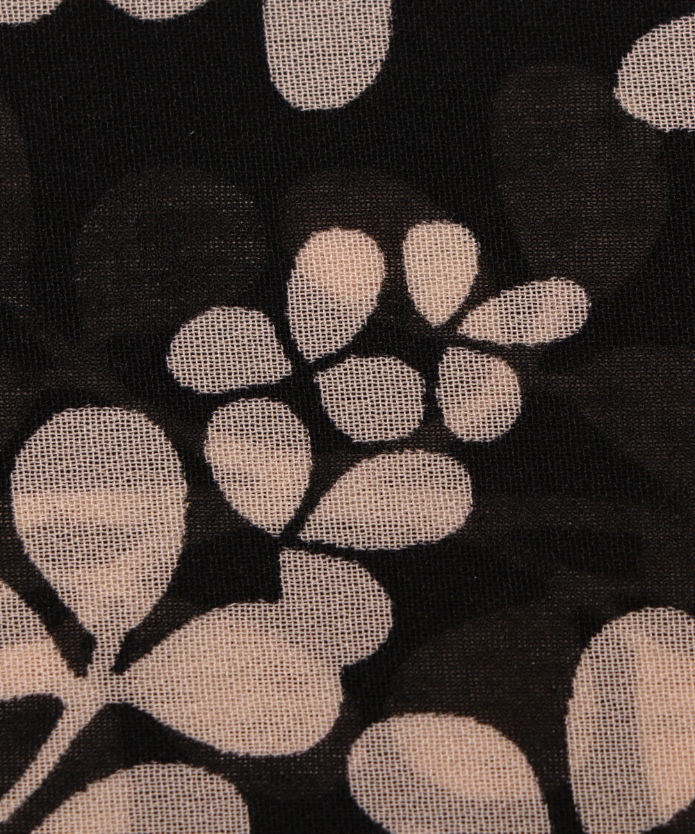 Black Colour Digital Floral Print Georgette Fabric ( 4 Meter )