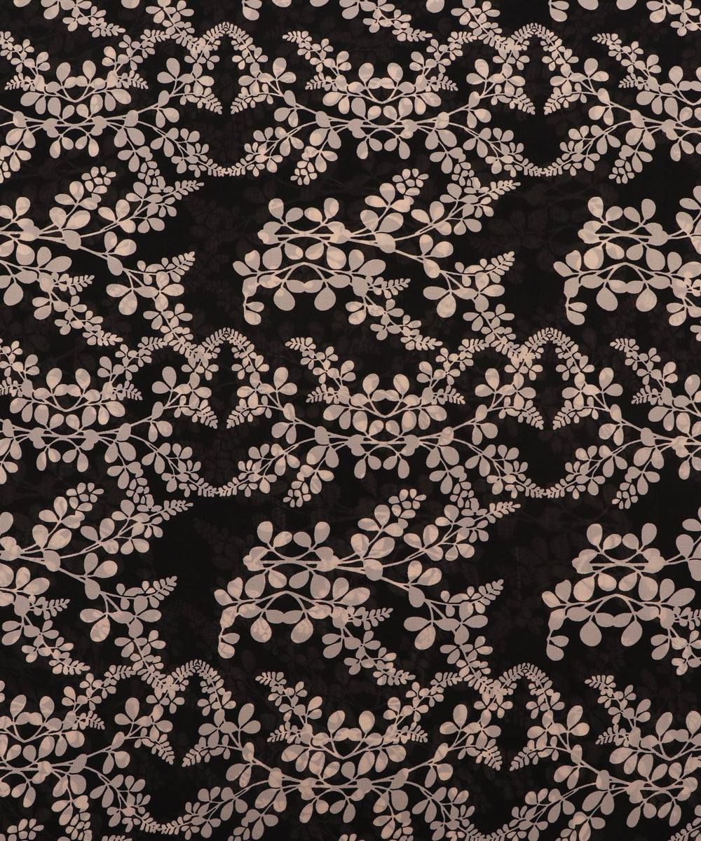 Black Colour Digital Floral Print Georgette Fabric ( 4 Meter )