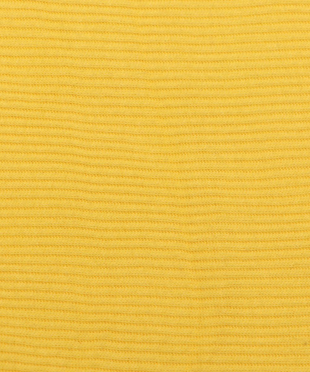 Yellow Colour Plain Cotton Rib Hosiery Fabric