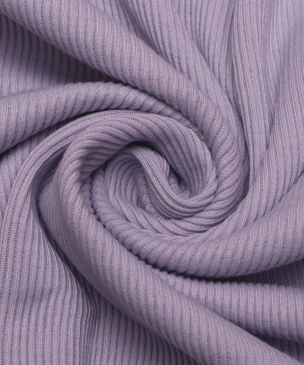 Lavender Colour Plain Cotton Rib Hosiery Fabric