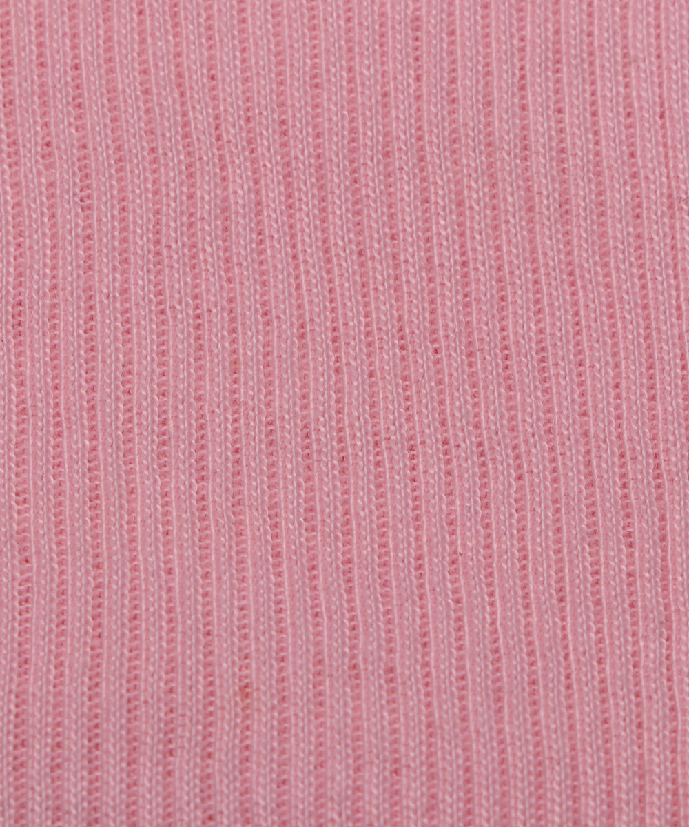 Pink Colour Plain Cotton Rib Hosiery Fabric