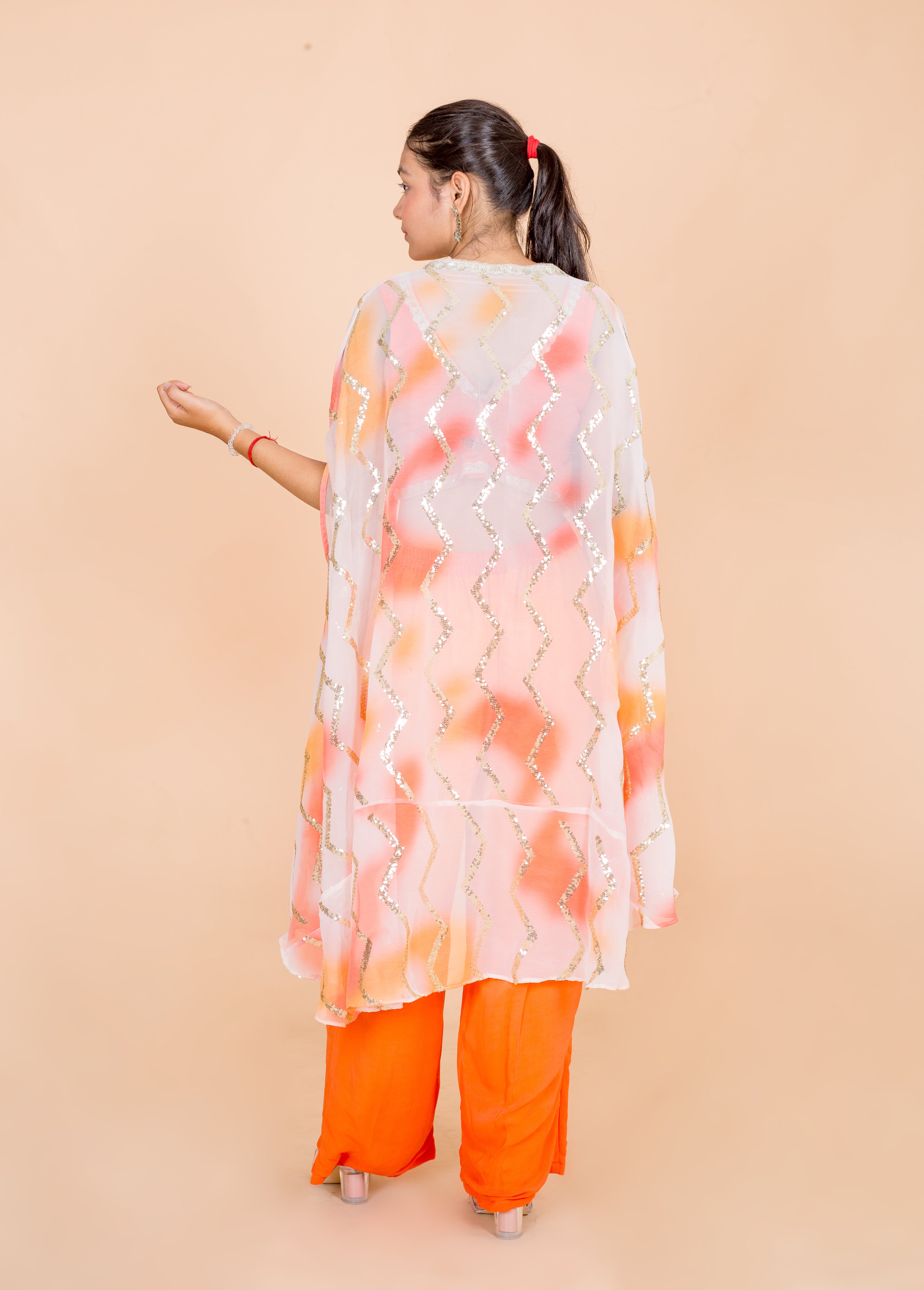 Orange Two Tone Womens Co ords Set