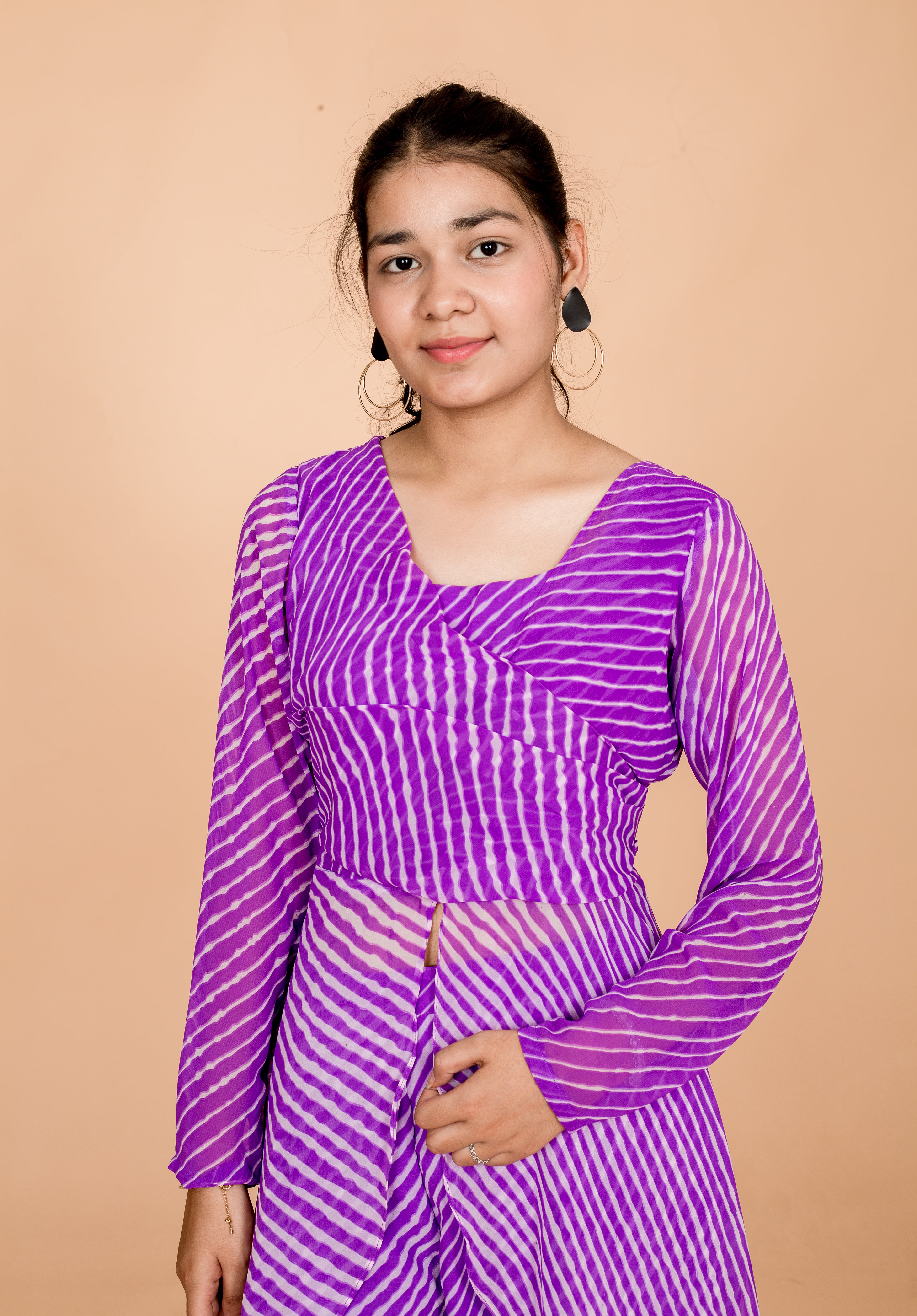 Lavender Lehariya Waves Designs Womens Co-ords Set