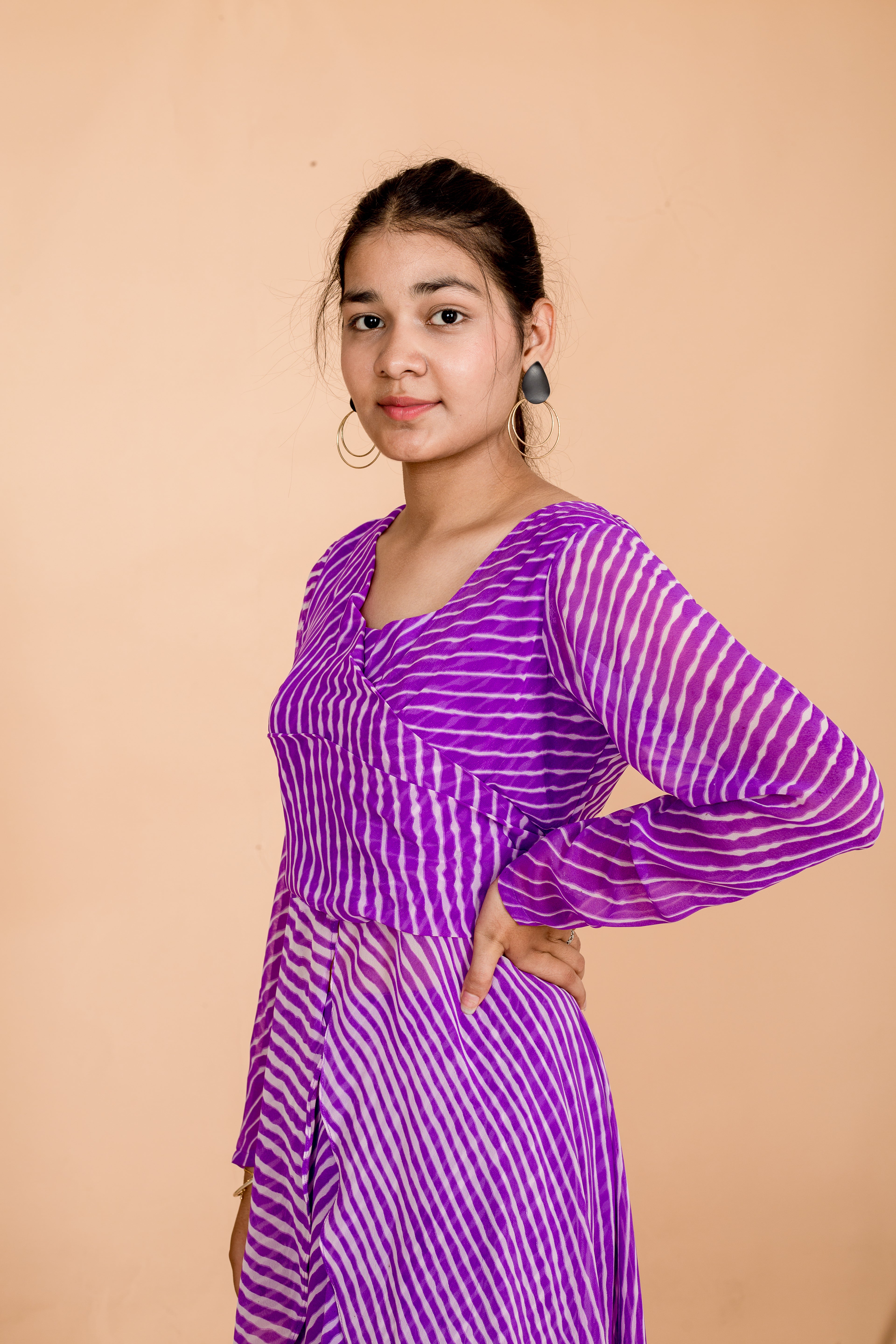 Lavender Lehariya Waves Designs Womens Co-ords Set