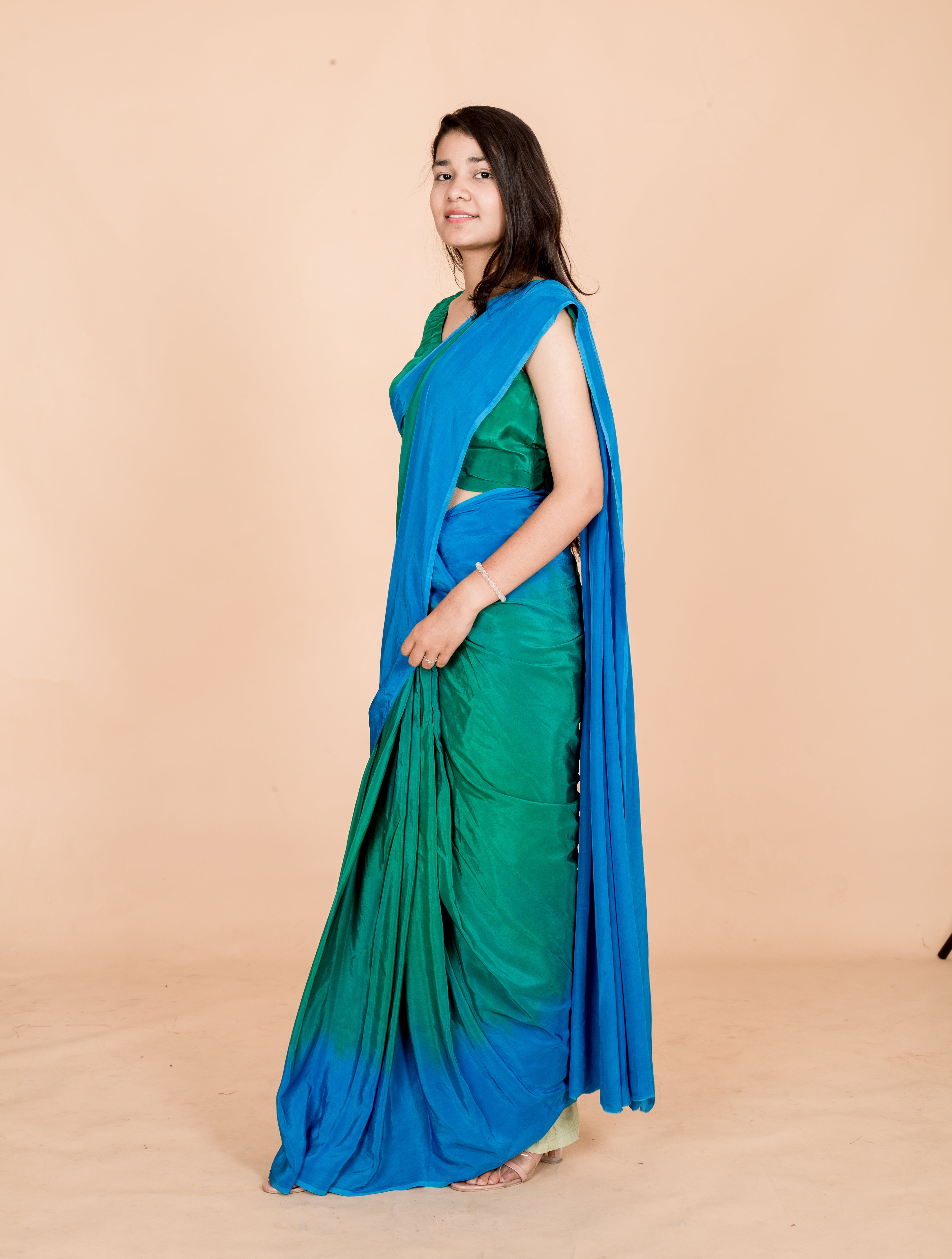 Aqua Dreams Georgette Ombre Designer Womens Saree