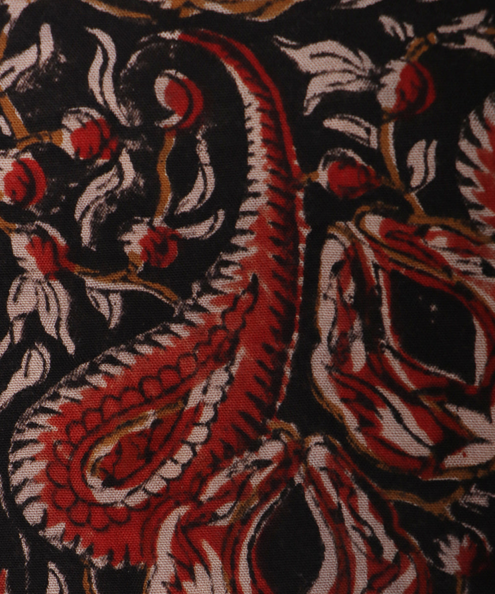 Black Colour Paisley Print Rayon Fabric ( 4 Meter)