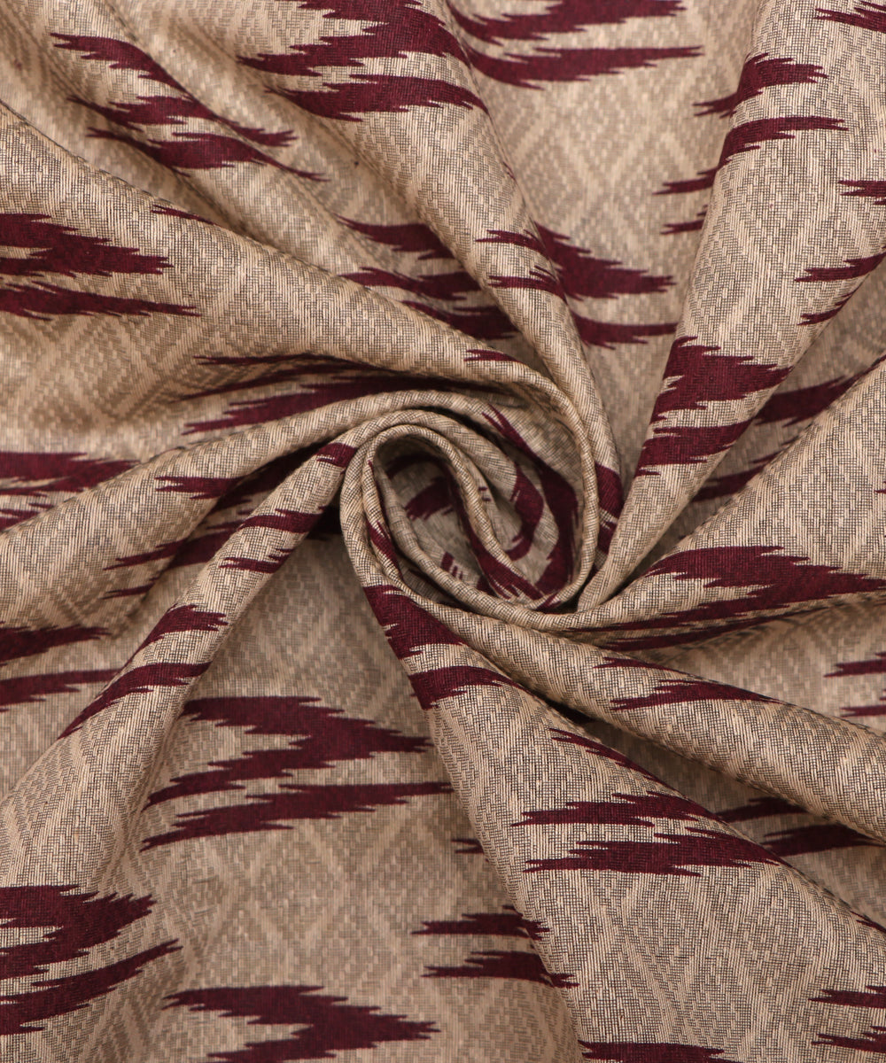 Beige Colour Self Design Abstract Print South Cotton Fabric ( 3 Meter )