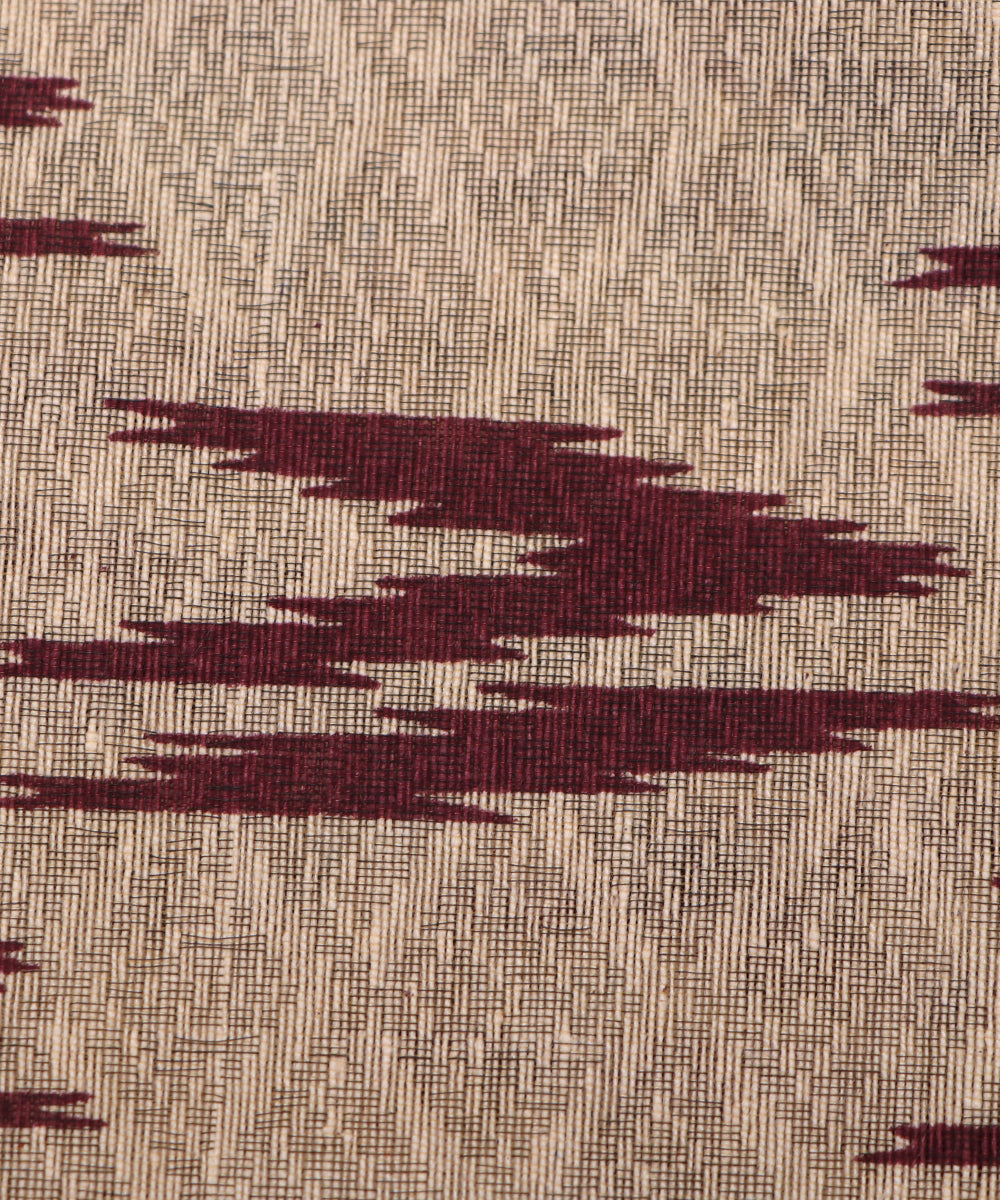 Beige Colour Self Design Abstract Print South Cotton Fabric ( 3 Meter )