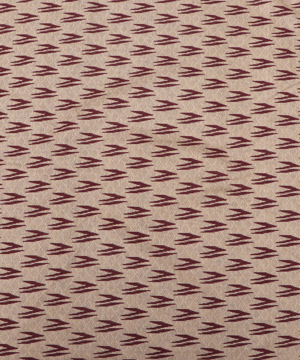 Beige Colour Self Design Abstract Print South Cotton Fabric ( 3 Meter )