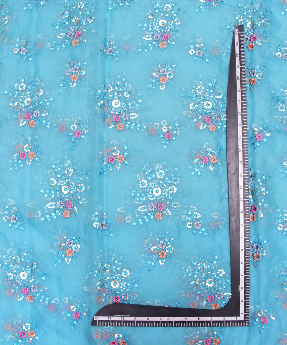 Organza Silk Floral Embroidery fabric.