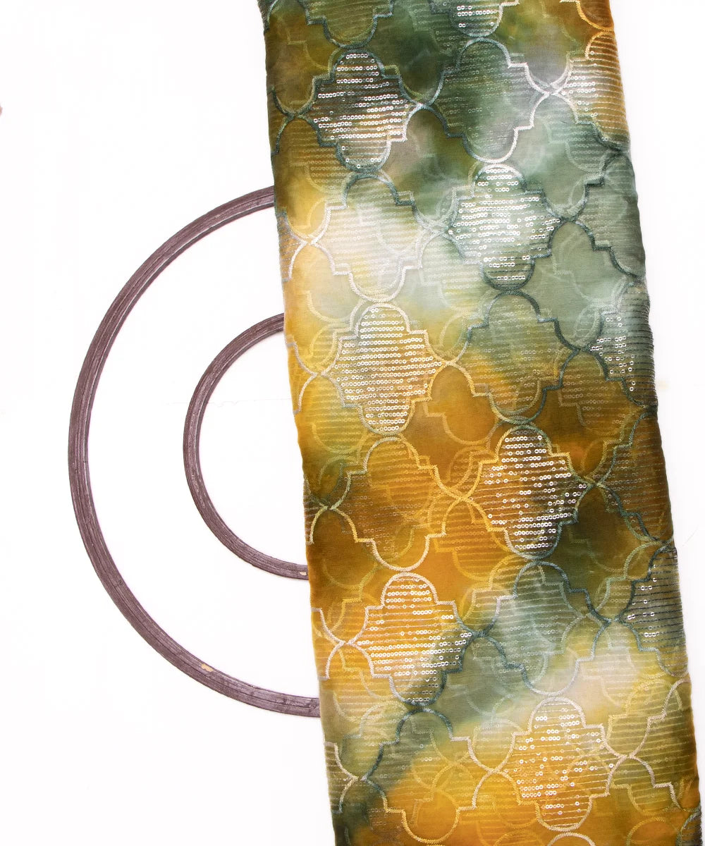 Tie Dye Print Embroidery Fabric