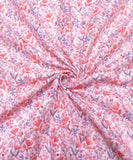 White Color Floral Digital Printed Cotton ChikanKari Embroidery Fabric