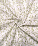 Light Green Color Floral Digital Printed Cotton ChikanKari Embroidery Fabric