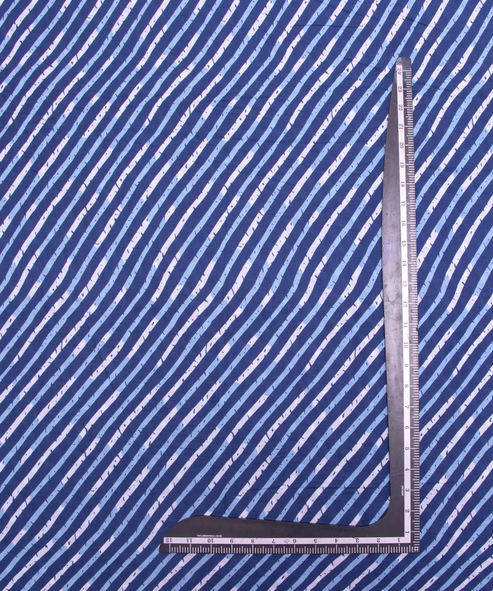 Blue Color Floral Print 3 Piece Cotton Suit Set