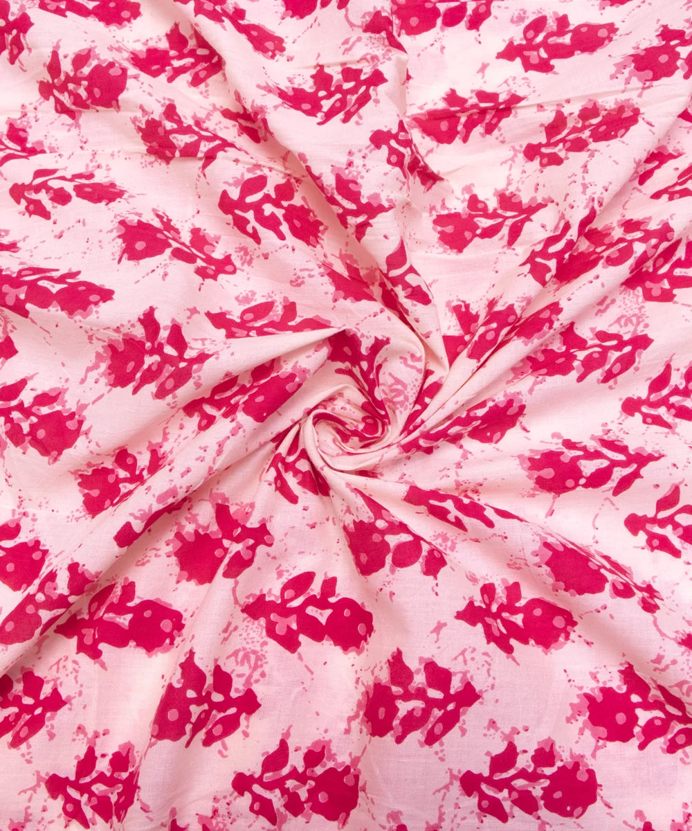 Off White Buti Screen Printed Cotton Fabric