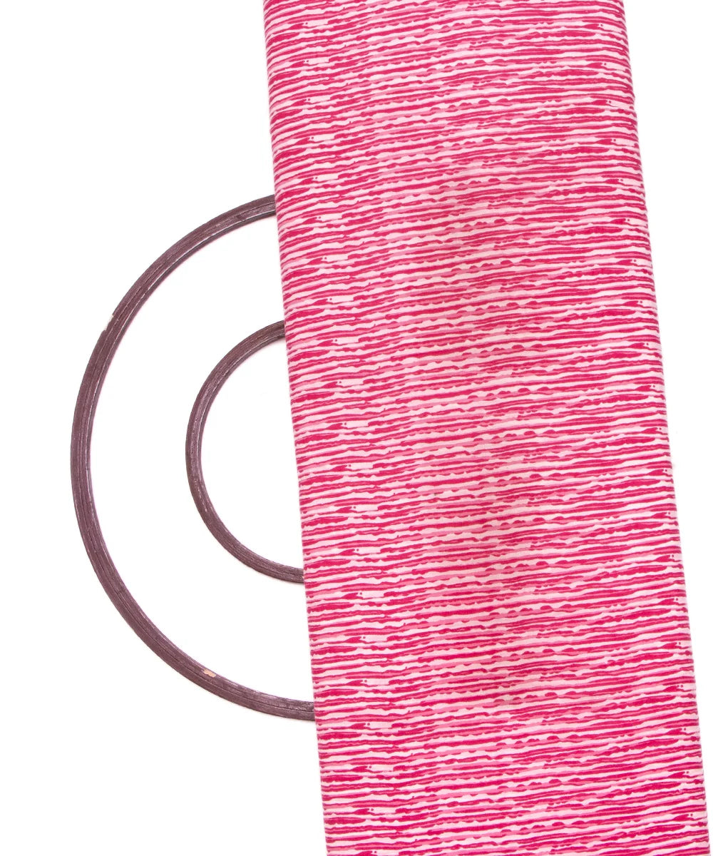 Off White Lining Screen Printed Cotton Fabric