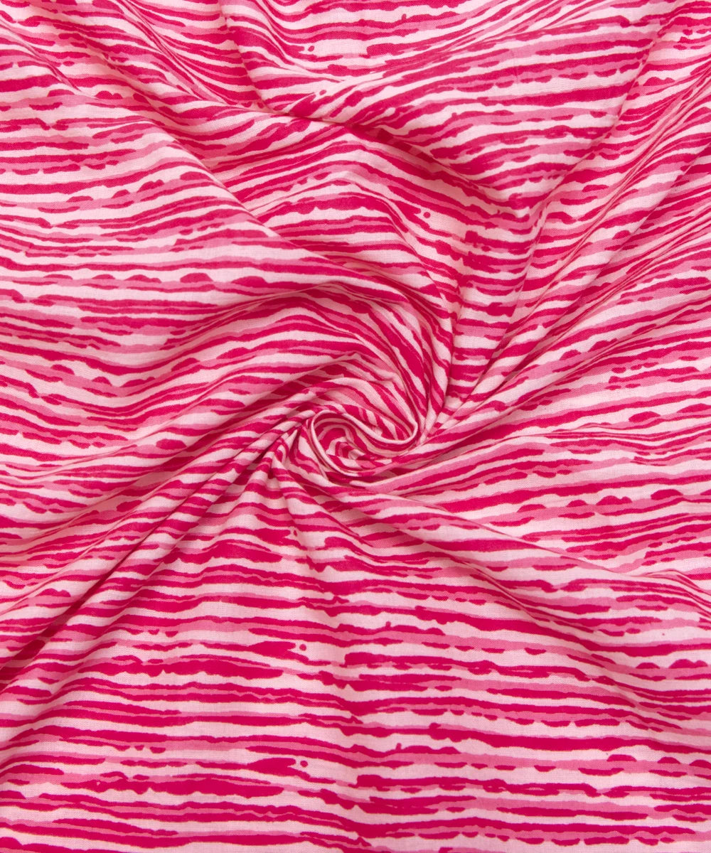 Off White Lining Screen Printed Cotton Fabric
