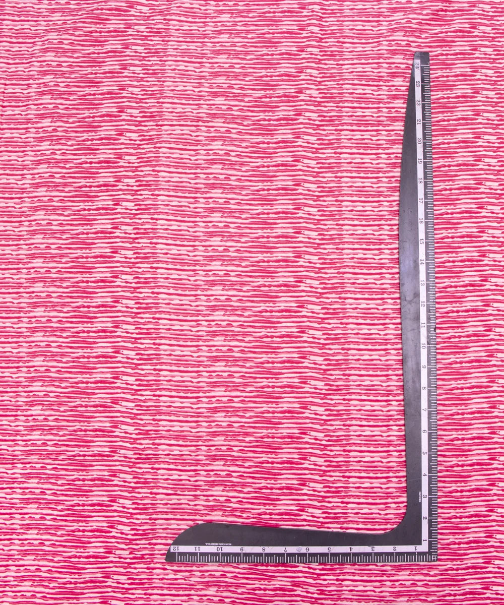 Off White Lining Screen Printed Cotton Fabric