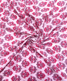 Off White Butti Screen Printed Cotton Fabric