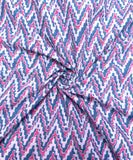 Blue Screen Floral Printed Cotton Fabric