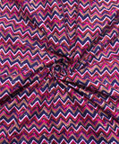 Dark Blue Screen Geometric Printed Cotton Fabric