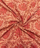 Yellow Screen Floral Printed Cotton Fabric
