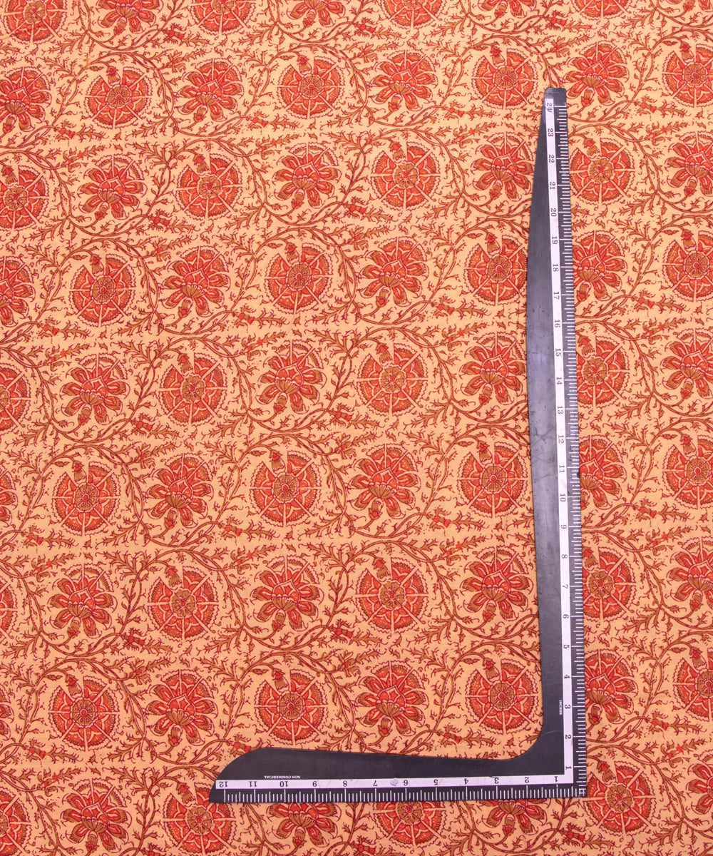 Yellow Color Floral Print Cotton Unstitched Suit Pieces