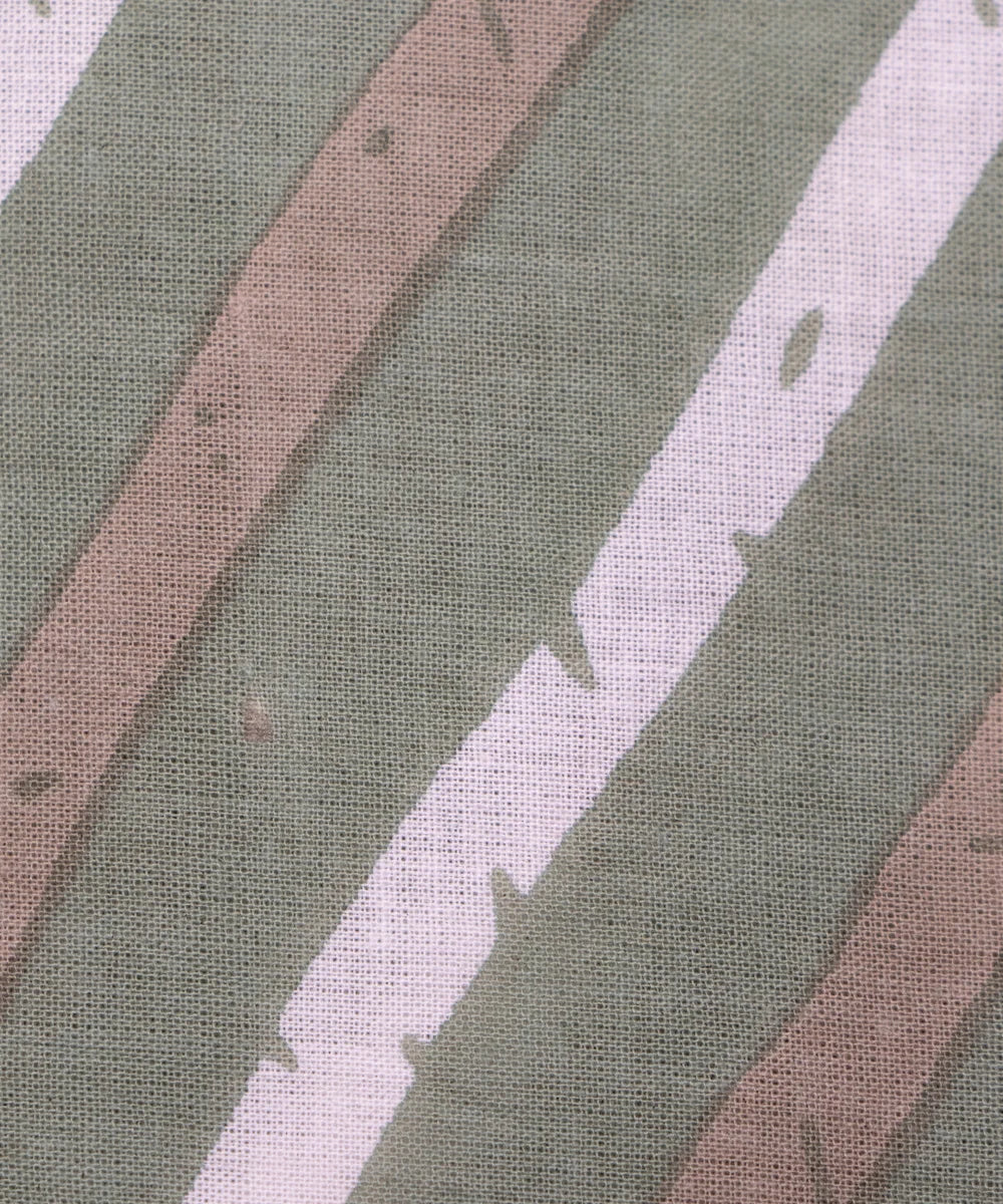 Reclining Green Screen Print Stripe Printed Cotton Fabric