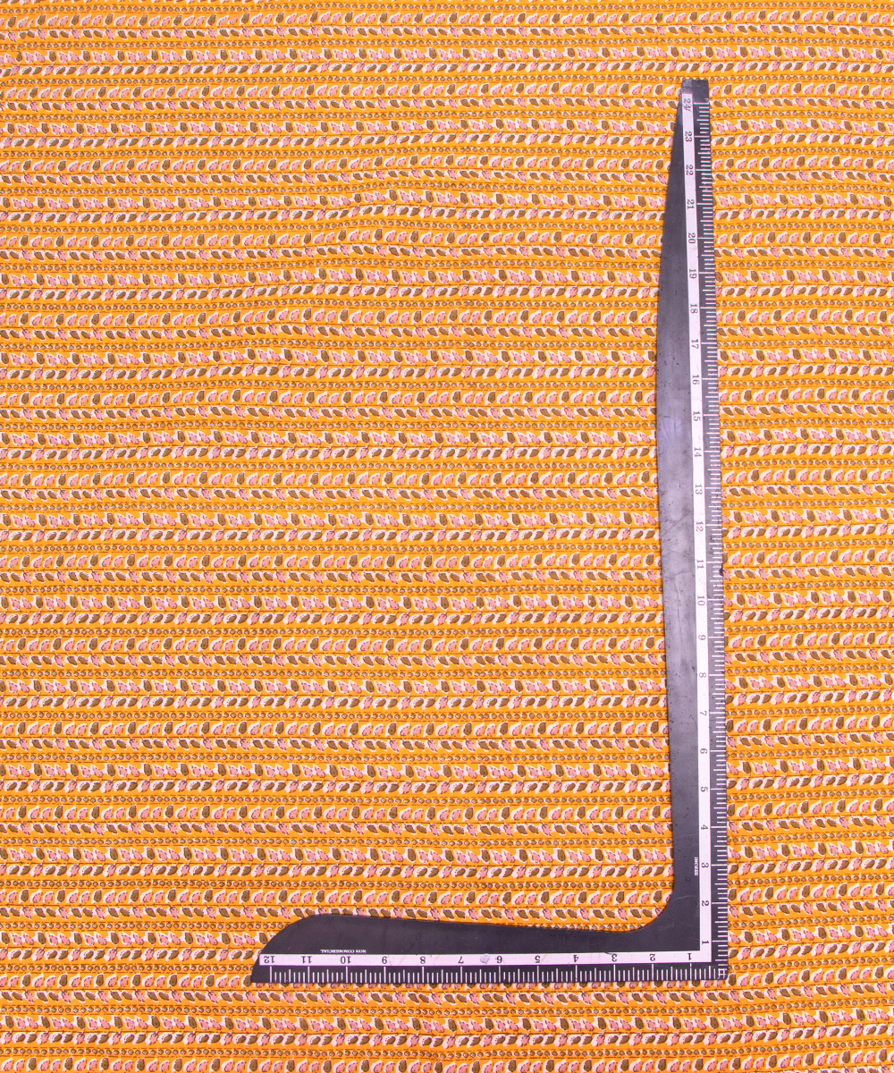 Yellow Traditional Print Womens Cotton Suit