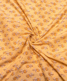 Yellow Floral Printed Cotton Fabric