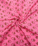Pink Floral Printed Cotton Fabric