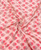 Off White Floral Printed Cotton Fabric