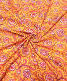 Yellow Floral Printed Cotton Fabric