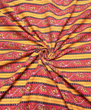 Yellow Floral Printed Cotton Fabric