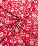 Light Red Floral Printed Cotton Fabric