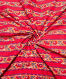 Light Red Floral Printed Cotton Fabric
