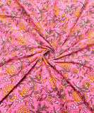 Light Pink Floral Printed Cotton Fabric