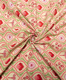 Mint Floral Printed Cotton Fabric
