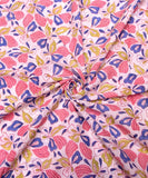White Floral Hand Block Printed Fabric