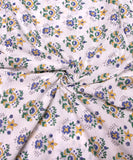 White Floral Hand Block Printed Fabric