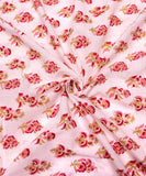 White Floral Hand Block Printed Fabric