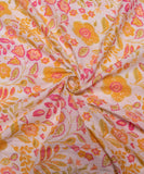 Cream Floral Cotton Fabric