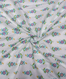 Cream Floral Cotton Fabric