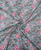 Sea Green Floral Cotton Fabric