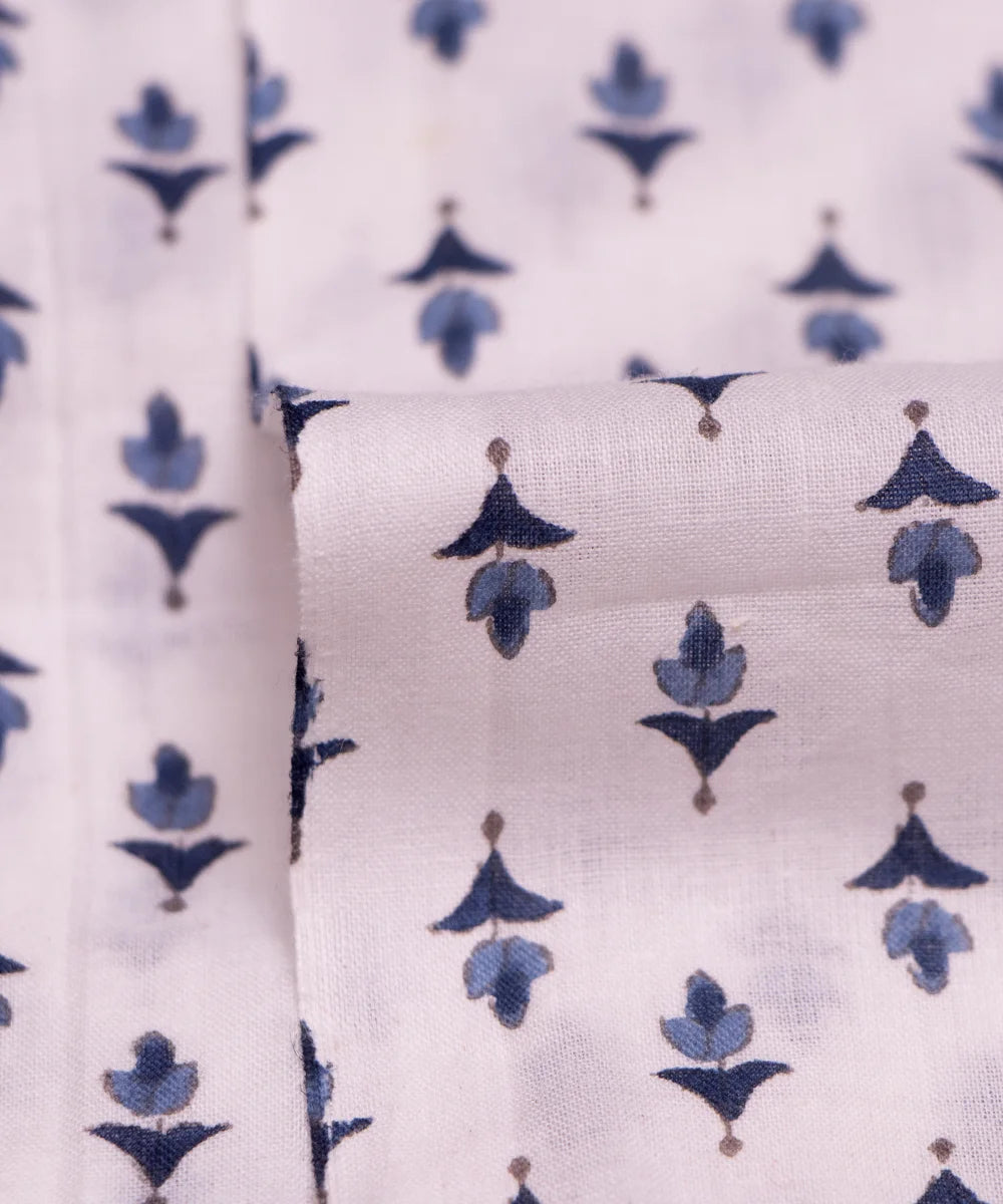Off White Floral Cotton Fabric