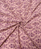 Off White Mauve Floral Print Cotton Fabric
