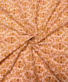 Off White Mustard Yellow Floral Print Cotton Fabric