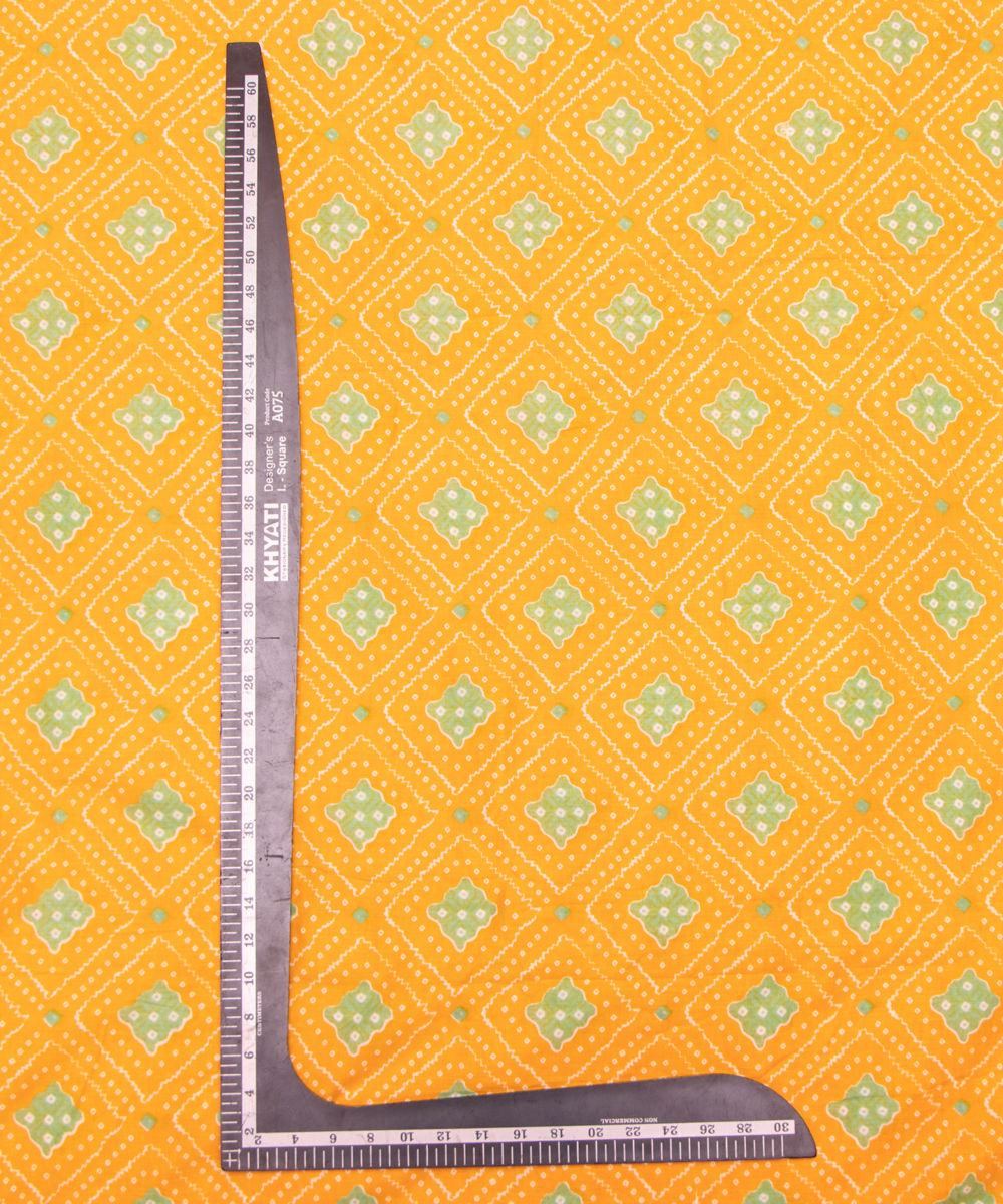 Yellow Bandhani Print Cotton Suit