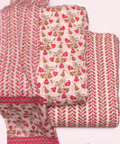 Off White Floral Print Cotton Suit